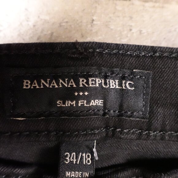Banana Republic Slim Flare Jeans Women’s 18 Black High Rise Flared Leg - Picture 3 of 14
